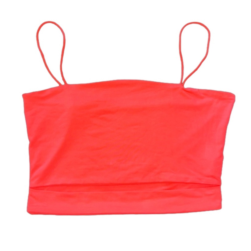 CORAL CUT OUT CROP TOP